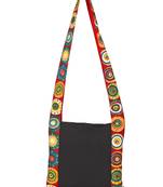 Anekaant Motley Black and Multicoloured Canvas Sling Bag