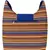 Anekaant Fringed Blue and Multicoloured Striped Cotton Sling Bag