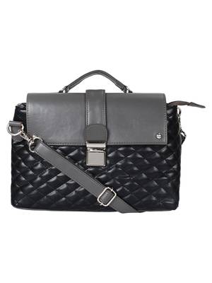 Anekaant Glaze Black and Grey Leatherette Sling Bag 1