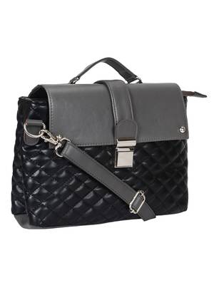 Anekaant Glaze Black and Grey Leatherette Sling Bag 2