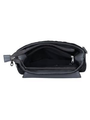 Anekaant Glaze Black and Grey Leatherette Sling Bag 5