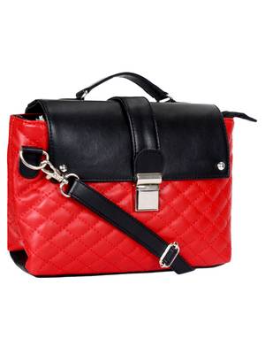Anekaant Glaze Red and Black Leatherette Sling Bag 2