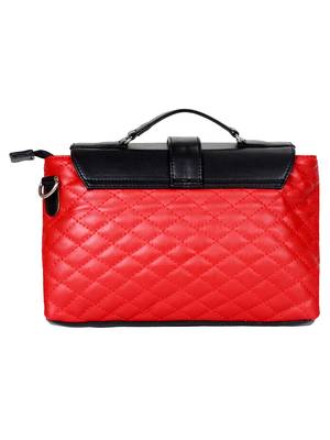 Anekaant Glaze Red and Black Leatherette Sling Bag 3