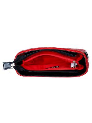Anekaant Glaze Red and Black Leatherette Sling Bag 5