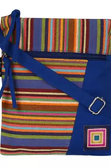 Anekaant Mini Blue and multicoloured Cotton Sling Bag