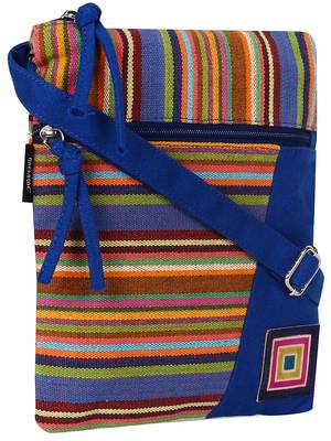 Anekaant Mini Blue and multicoloured Cotton Sling Bag 2