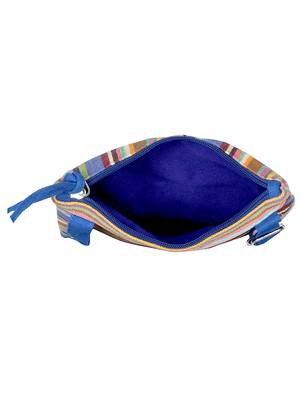 Anekaant Mini Blue and multicoloured Cotton Sling Bag 5