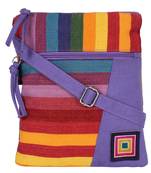 Anekaant Mini Purple and multicoloured Cotton Sling Bag