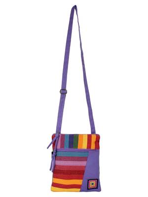 Anekaant Mini Purple and multicoloured Cotton Sling Bag 4