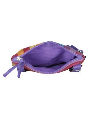 Anekaant Mini Purple and multicoloured Cotton Sling Bag 5