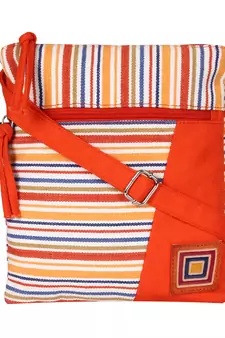 Anekaant Mini Orange and multicoloured Cotton Sling Bag