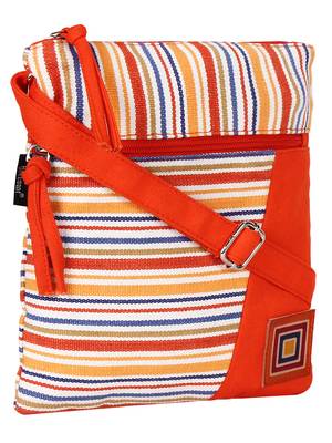 Anekaant Mini Orange and multicoloured Cotton Sling Bag 2