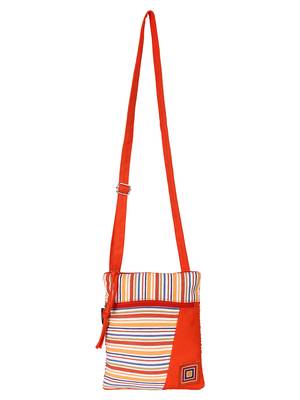 Anekaant Mini Orange and multicoloured Cotton Sling Bag 4