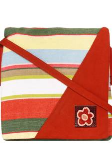 Anekaant Steady Red and  Multicoloured Cotton Sling Bag