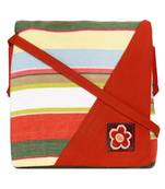 Anekaant Steady Red and  Multicoloured Cotton Sling Bag