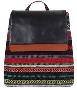 Anekaant Striped Multicoloured cotton jacquard backpack