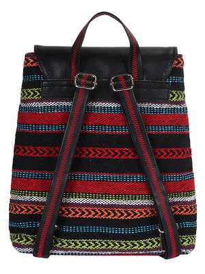 Anekaant Striped Multicoloured cotton jacquard backpack 3