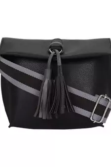 Anekaant Modish Black Solid Leatherette Sling bag