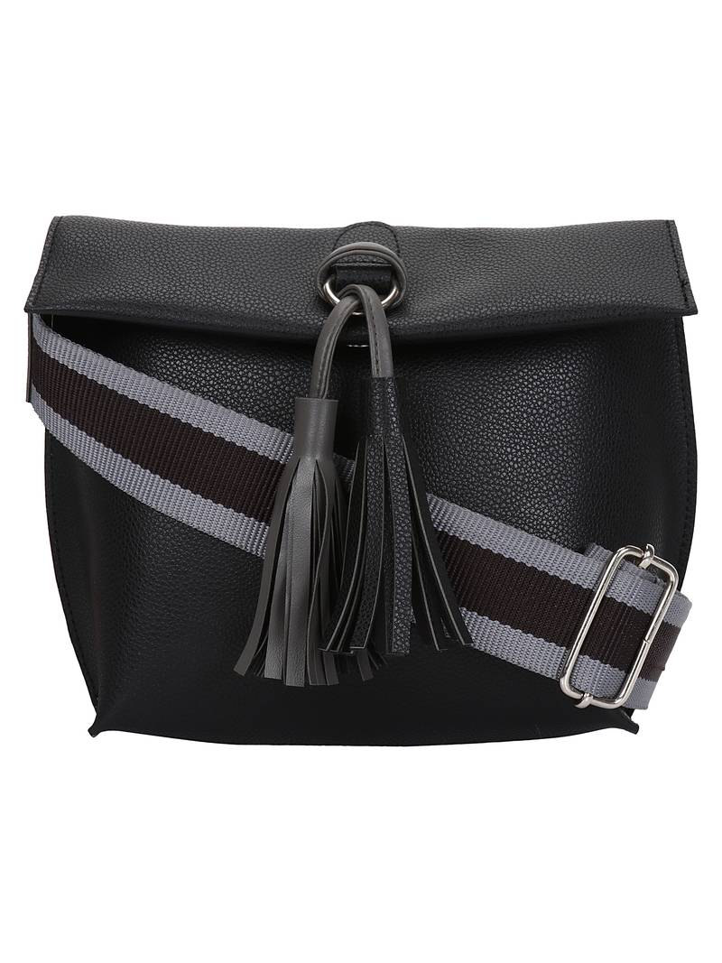 Anekaant Modish Black Solid Leatherette Sling bag