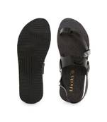 Black printed synthetic sandals womens footwear