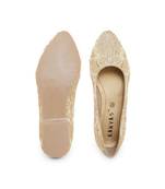 Gold solid synthetic ballerinas womens footwear