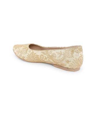 Gold solid synthetic ballerinas womens footwear 2
