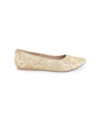 Gold solid synthetic ballerinas womens footwear 3