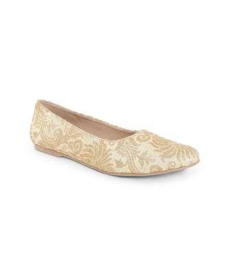 Gold solid synthetic ballerinas womens footwear 4
