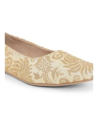 Gold solid synthetic ballerinas womens footwear 5