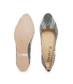 Black solid synthetic ballerinas womens footwear