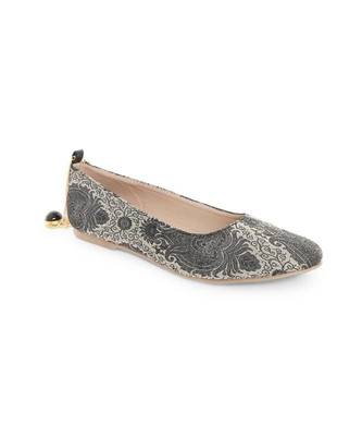 Black solid synthetic ballerinas womens footwear 4