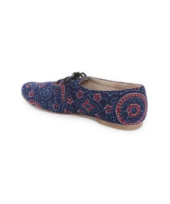 Blue solid synthetic oxfords womens footwear 2