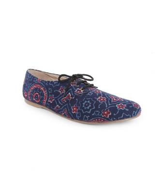 Blue solid synthetic oxfords womens footwear 4