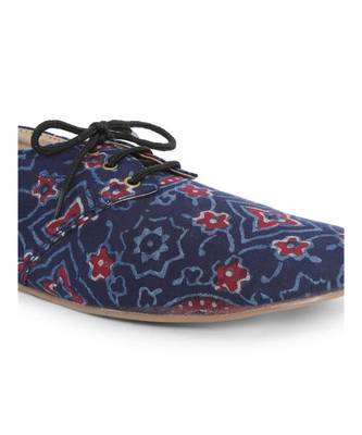 Blue solid synthetic oxfords womens footwear 5