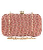 Anekaant Miniaudiere Peach Evening Clutch Bag