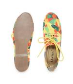 Yellow solid synthetic oxfords womens footwear