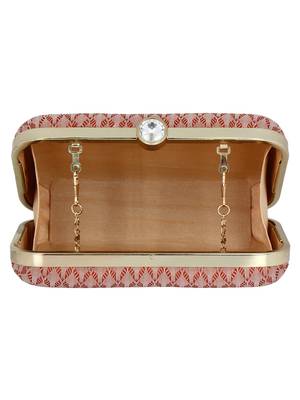 Anekaant Miniaudiere Peach Evening Clutch Bag 4