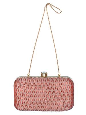 Anekaant Miniaudiere Peach Evening Clutch Bag 5