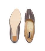 Brown solid textile heeled womens footwear