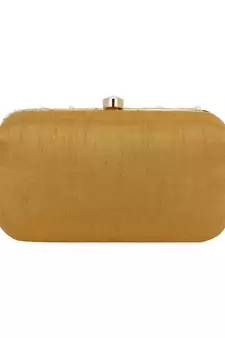  Ethnique Gold and White Party Clutch Bag