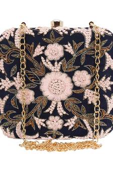 Anekaant Ethnique Blue and Multicoloured Party Clutch Bag