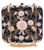 Anekaant Ethnique Blue and Multicoloured Party Clutch Bag