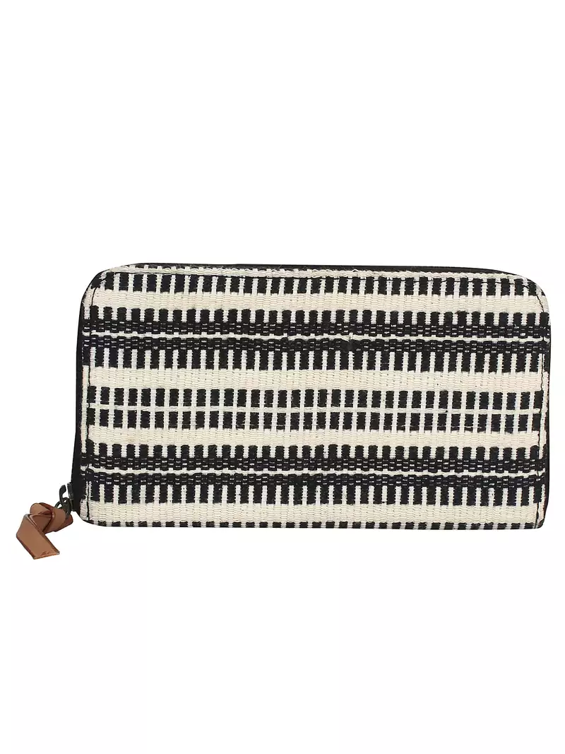 Anekaant streak Black and White jacquard wallet