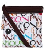 Anekaant La Borsa Alphabet Print Canvas Sling Bag Brown