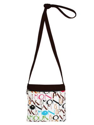 Anekaant La Borsa Alphabet Print Canvas Sling Bag Brown 4