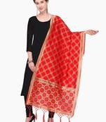 Red Zari Woven Jacquard Dupatta