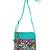 Anekaant La Borsa Alphabet Print Canvas Sling Bag Turquoise