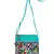 Anekaant La Borsa Alphabet Print Canvas Sling Bag Turquoise