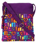 Anekaant La Borsa Alphabet Print Canvas Sling Bag Purple