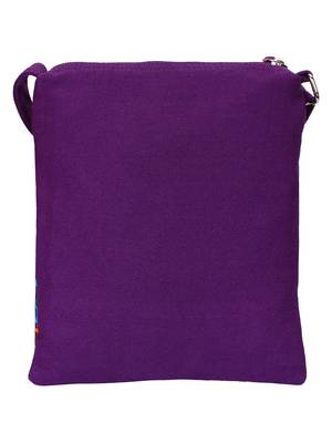 Anekaant La Borsa Alphabet Print Canvas Sling Bag Purple 3